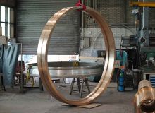 Les Bronzes d'Industrie - Products cast by centrifugation - Copper alloys - Large sealing ring in bronze or cupro-aluminium CuAl10Ni5Fe5